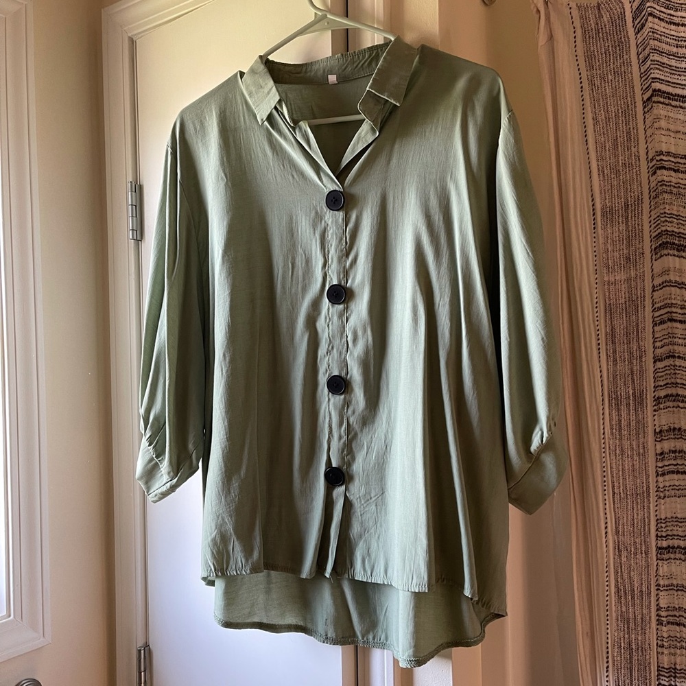 Shein button down blouse